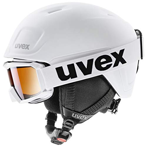 uvex heyya pro set - leichter Skihelm & Skibrille für Kinder - individuelle Größenanpassung - beschlagfrei - white-black - 51-55 cm uvex heyya pro set - leichter Skihelm & Skibrille für Kinder - individuelle Größenanpassung - beschlagfrei - white-black - 51-55 cm von Uvex