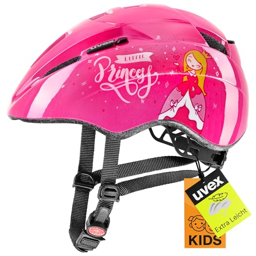 uvex kid 2 - leichter Fahrradhelm für Kinder - individuelle Größenanpassung - erweiterbar mit LED-Licht - pink - 46-52 cm von Uvex