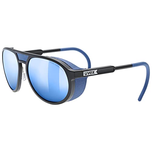 uvex mtn classic CV - Sportbrille für Damen und Herren - konstraststeigernd - abnehmbarer Seitenschutz - black matt/blue - one size von Uvex