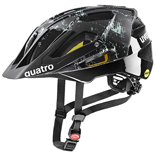 uvex quatro cc MIPS - sicherer MTB-Helm für Damen und Herren - MIPS-Sysytem - verstellbarer Schirm - black-jade matt - 56-61 cm von Uvex