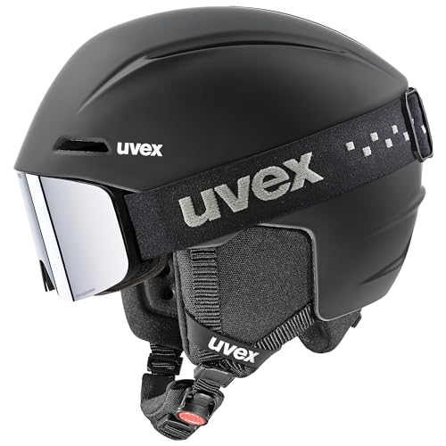 uvex viti Set - Leichter Skihelm & Skibrille für Kinder - individuelle Größenanpassung - 100% UVA-, B, C Schutz - Black matt - 54-58 cm uvex viti Set - Leichter Skihelm & Skibrille für Kinder - individuelle Größenanpassung - 100% UVA-, B, C Schutz - Black matt - 54-58 cm von Uvex