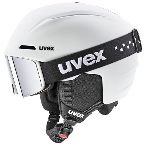 uvex viti Set - Leichter Skihelm & Skibrille für Kinder - individuelle Größenanpassung - 100% UVA-, B, C Schutz - White matt - 51-55 cm uvex viti Set - Leichter Skihelm & Skibrille für Kinder - individuelle Größenanpassung - 100% UVA-, B, C Schutz - White matt - 51-55 cm von Uvex