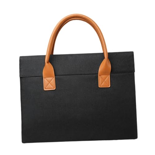 UxicRuya Aktentasche für Männer und Frauen, Business-Aufbewahrung, Laptop-Tasche für Reisen, Straße, Büro, Arbeit, 43x31x4 cm Schwarz von UxicRuya