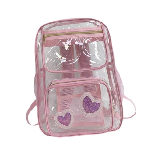 UxicRuya Durchsichtiger Rucksack, transparenter PVC-Rucksack, Geschenke, Stabiler Bücherrucksack, Kinderschulranzen für die Arbeit, Uni, Reisen, Teenager, ROSA UxicRuya Durchsichtiger Rucksack, transparenter PVC-Rucksack, Geschenke, Stabiler Bücherrucksack, Kinderschulranzen für die Arbeit, Uni, Reisen, Teenager, ROSA von UxicRuya