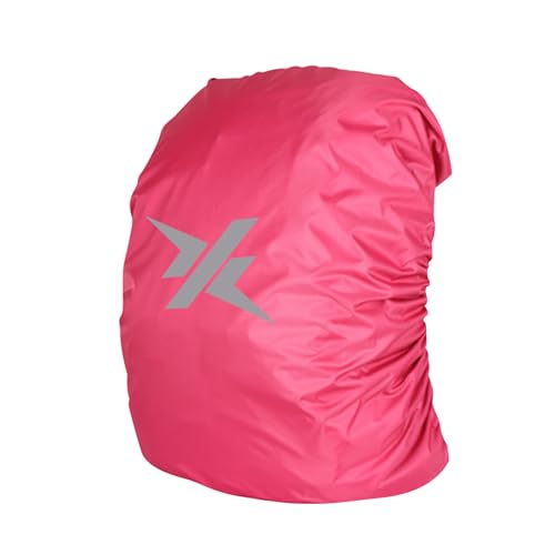 Uxney Rucksack Regenschutz mit reflektierendem Streifen für Bergsteigen, Reisen, Radfahren, Camping und Outdoor (Rosenrot, XS) von Uxney