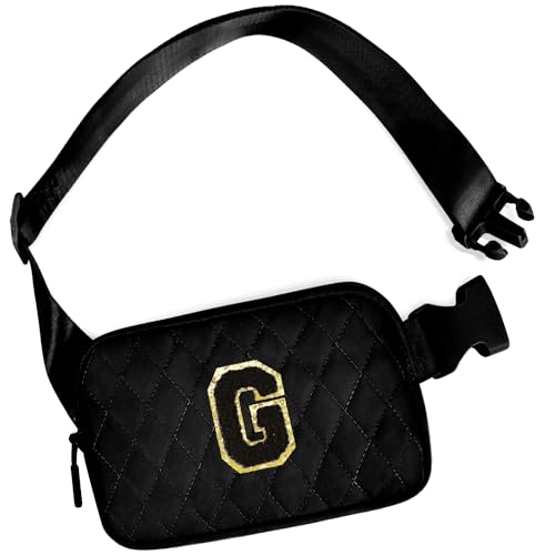 Gürteltaschen für Mädchen – Initiale G, schwarze Tasche, Schwarz, G von Uygafly