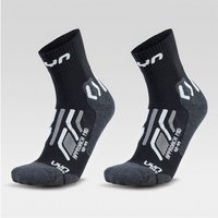 2er Pack UYN Approach Mid Trekkingsocken Damen B052 - black/grey 37-38 von Uyn