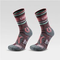 2er Pack UYN Explorer Outdoorsocken Jungen P567 - pink stripes 27-30 von Uyn