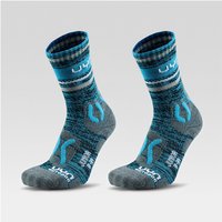 2er Pack UYN Explorer Outdoorsocken Jungen Q137 - blue stripes 27-30 von Uyn