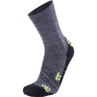 UYN Cycling Merinowolle Fahrradsocken Herren anthrazit/yellow fluo 35-38 von Uyn