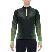 UYN Exceleration Zip Up Laufshirt Herren black/yellow fluo L von Uyn