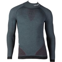 UYN Fusyon langarm Funktionsshirt Turtleneck aus Merinowolle Herren orion blue/bordeaux/pearl grey XXL von Uyn