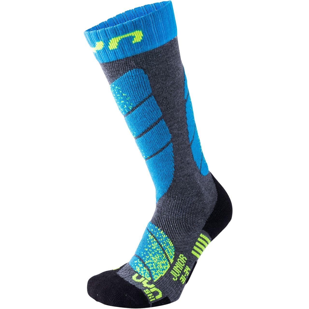 UYN Junior Skisocken medium grey melange/turquoise UYN Junior Skisocken medium grey melange/turquoise von Uyn