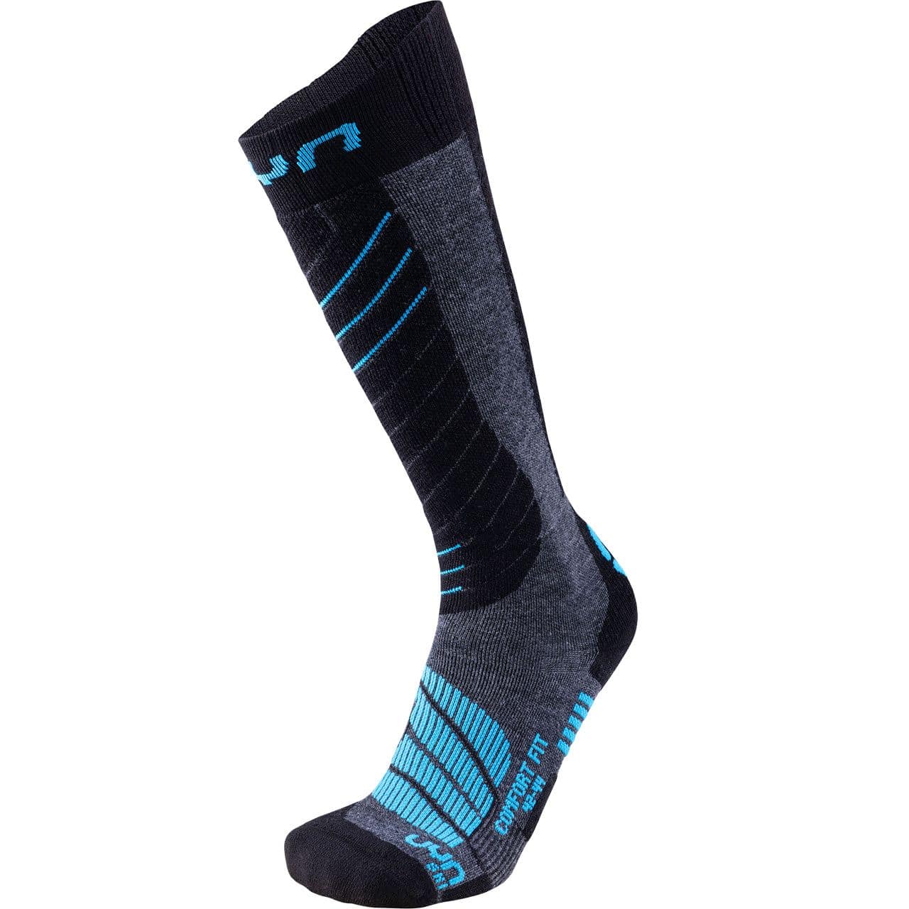 UYN Herren Skisocken COMFORT FIT grey melange/azure UYN Herren Skisocken COMFORT FIT grey melange/azure von Uyn