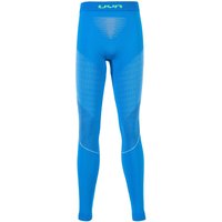 UYN Visyon lange Ski-Funktionsunterhose Kinder cyan blue/orange shiny/lime 10/11 (138-143 cm) von Uyn