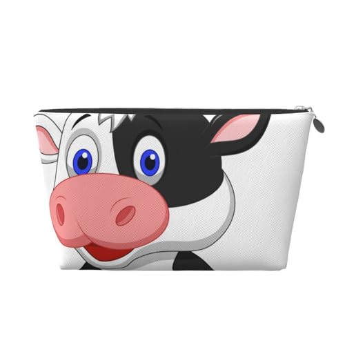 Vagilo Kulturtasche aus Leder von Dairy Cow, stilvolles und langlebiges Kulturbeutel für Reisende, Kosmetik-Organizer, Make-up-Tasche, Handgepäck, tragbarer Organizer, Reißverschlusstasche, silber, von VAGILO