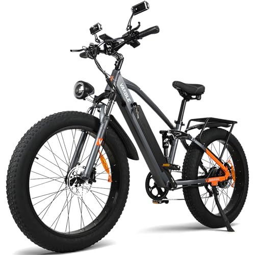 VAKOLE E-Bike 26" Fat Bike e-Mountainbike mit 48V/16Ah Akku, 4.0 Zoll-Fettreifen, 4A Schnellladung, Hydraulische Scheibenbremse, 7-Gang Elektrofahrrad MTB Fahrrad von VAKOLE