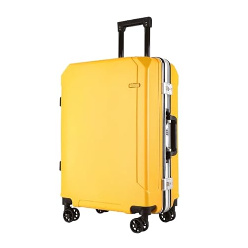 VALCLA Reisekoffer Großraumkoffer Universalrad Passwortbox Tragbarer Trolleykoffer for Herren und Damen Weichschalenkoffer(Yellow,24in) von VALCLA