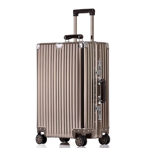 VALCLA Reisekoffer Koffer aus Aluminium-Magnesium-Legierung, Boarding-Trolley, Passwort-Box, Aluminiumrahmen, Gepäck, einfacher tragbarer Reisekoffer Weichschalenkoffer (Color : B, Size : 26in) von VALCLA