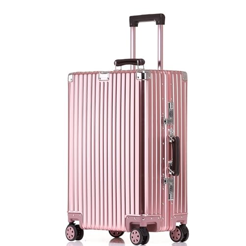 VALCLA Reisekoffer Koffer aus Aluminium-Magnesium-Legierung, Boarding-Trolley, Passwort-Box, Aluminiumrahmen, Gepäck, einfacher tragbarer Reisekoffer Weichschalenkoffer (Color : F, Size : 29in) von VALCLA