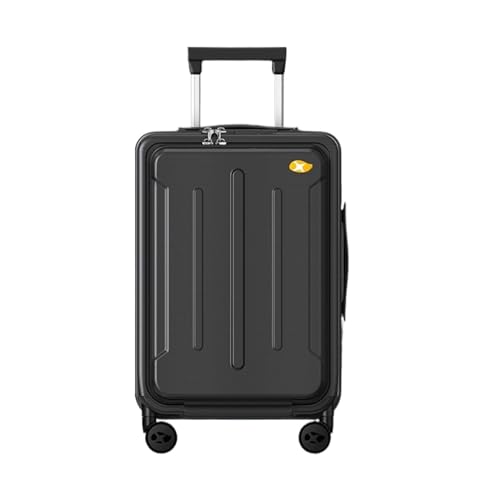 VALCLA Reisekoffer Multifunktionaler Koffer Große Kapazität 20-Zoll-Business-Handgepäckkoffer Erweiterbarer Koffer Weichschalenkoffer(Black) von VALCLA