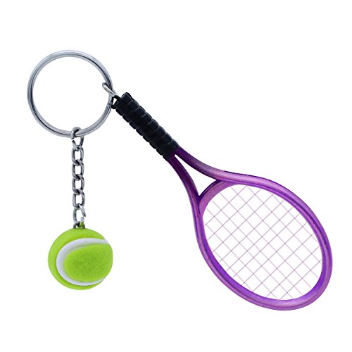 Chic Mini Tennisschläger Schlüsselbund Schlüsselring Niedlicher Sport Charme Tennisball Schlüsselanhänger Autotasche Anhänger Schlüsselring von VALICLUD