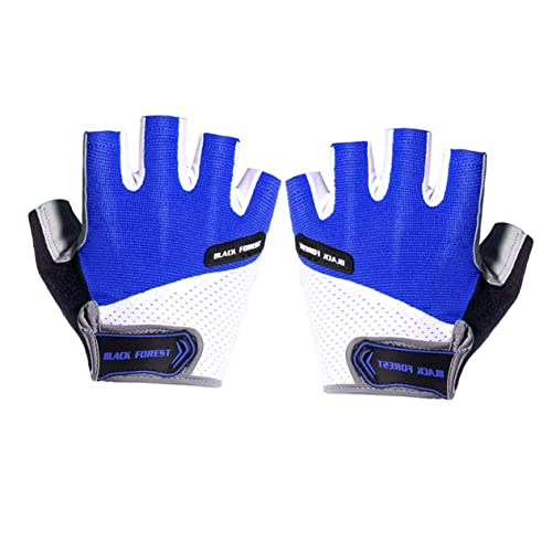 VALICLUD 1 Paar Halbfingerhandschuhe Kalt Schnee Abs Gel-fahrradhandschuhe Anti-Fahren-Handschuhe Fitnesshandschuhe Atmungsaktive Handschuhe Unisex Fahrradhandschuhe Blue von VALICLUD