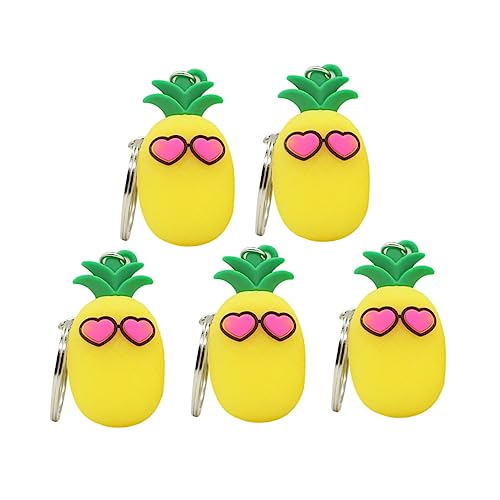 VALICLUD 10St Cartoon-Obst-Schlüsselanhänger Schlüsselanhänger als Geschenkanhänger Auto-Charm-Anhänger Bag Charm Nettle Schlüsselanhänger in Ananasform dekorativer Schlüsselanhänger Yellow von VALICLUD