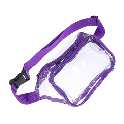 VALICLUD 1stk Transparente Bauchtasche Telefon-umhängetaschen Für Frauen Flasche Sportzubehör Taille Beutel Toilettenartikel Körper Transparente Hüfttasche Ereignis Kühler Nass Violet PVC von VALICLUD