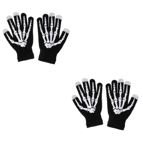 VALICLUD 2 Paar Sporthandschuhe Fingerskelett-Handschuhe Fitnesshandschuhe für Herren Halloween Handschuhe thermohandschuhe Damen Handschuhe Frauen Handschuhe Vollfingerhandschuhe von VALICLUD