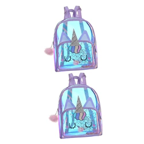 VALICLUD 2St Rucksack Tasche School Bag Schoolbag Travelling Backpack Unicorn Backpack rücksacken für Back Bag schul ruksäcke Children's Backpacks backbag Kindergeschenk TPU Violett von VALICLUD