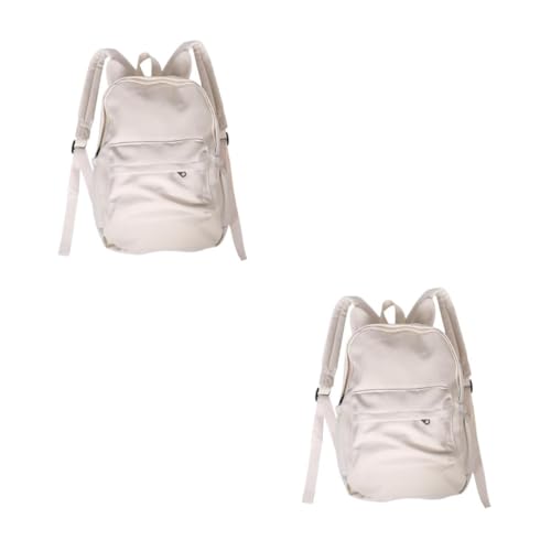 VALICLUD 2st Mädchenrucksack Rucksäcke Für Schulmädchen Freizeitrucksack Rucksack Für Mädchen Beige Rucksäcke Schlichter Rucksack Rucksäcke Für Die Highschool Weißer Rucksack Segeltuch von VALICLUD