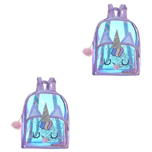 VALICLUD 2st Rucksack Kinder Schultasche Mini-büchertasche Bezaubernde Büchertasche Rucksäcke Für Kleinkinder Transparente Schultasche Büchertasche Für Mädchen Kleinkindertasche Violett TPU von VALICLUD