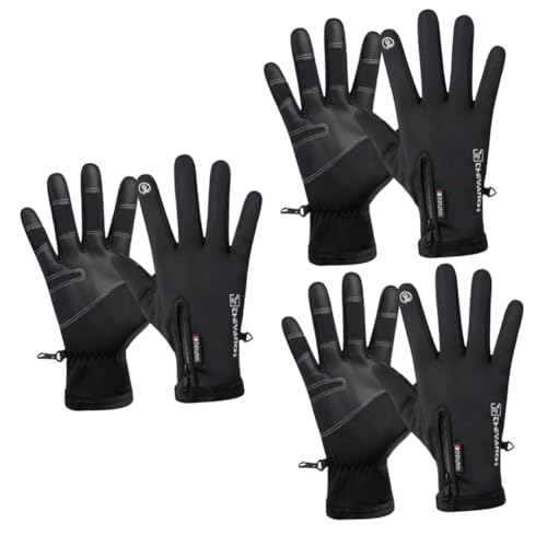 VALICLUD 3 Paare Reithandschuhe Skid-Handschuhe Outdoor-Handschuhe Fahrradhandschuhe Warme Handschuhe Sporthandschuhe Mountainbike-Handschuhe Skihandschuhe rutschfeste Handschuhe Black von VALICLUD