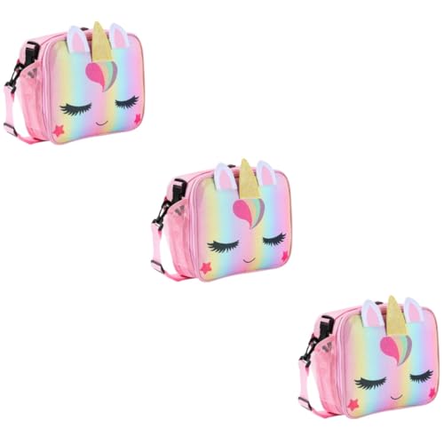 VALICLUD 3St Einhorn Umhängetasche Mädchenhandtasche Handtasche für kleine Mädchen Kinder umhängetasche Reisetasche für Kinder Mädchen Tasche Cartoon Umhängetasche für Kinder Polyester von VALICLUD