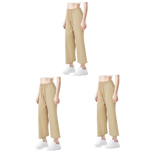 VALICLUD 3St lässige Joggerhose Hosen mit Kordelzug Damen Sommerhose Damen Freizeithose Strandhose Damen Strandhosen für Damen Jogginghose mit lockerer Passform lockere Elasthan von VALICLUD