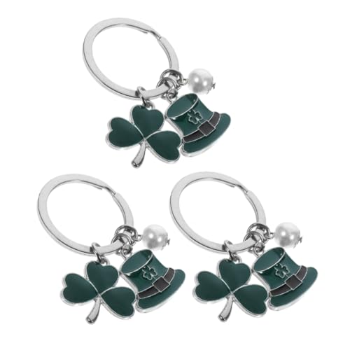 VALICLUD 3st Kleeblatt-schlüsselanhänger Lustige Schlüsselanhänger Handtaschen-anhänger-Charms Hängende Schlüsselanhänger Charme-schlüsselanhänger Karnevalspreise Zinklegierung Green von VALICLUD