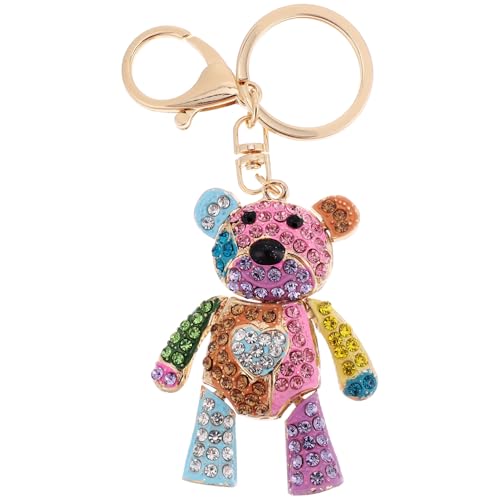 VALICLUD Bär Schlüsselanhänger Schlüsselbund Geldbörse Schlüsselanhänger Key Holder schlüsselanhänger Kinder Cartoon-Schlüsselanhänger-Dekoration Schlüsselanhänger-Anhänger Metall Rosa von VALICLUD