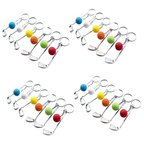 VALICLUD Golf-Schlüsselanhänger, Taschenschlüsselanhänger, Schlüsselanhänger für Sportspieler, 4 x verschiedene Farben, 11X4.8CMx4pcs von VALICLUD