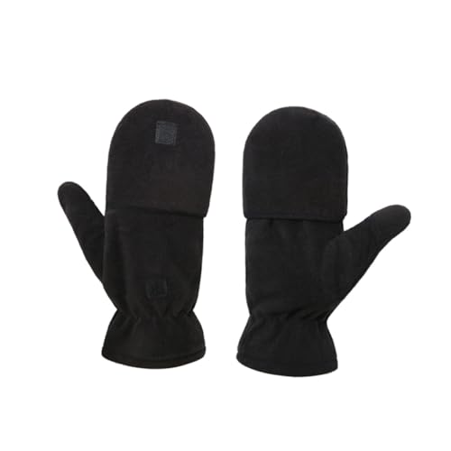 VALICLUD Halbfingerhandschuhe warmhalte winterhandschuhe Touchscreen-Handschuhe Runing s knoeing Thermohandschuhe Handschuhe zum Öffnen der Taschen warme Handschuhe Fleece-Handschuhe Black von VALICLUD