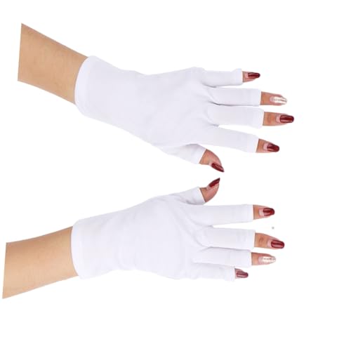 VALICLUD Sonnencreme-Handschuhe Fitness Handschuhe fitnesshandschuhe Driving Gloves fahrradhandschuhen Handschuhe Grill einmalhandschuhe Handschuhe für UV-Schutz Halbfingerhandschuhe Weiß von VALICLUD