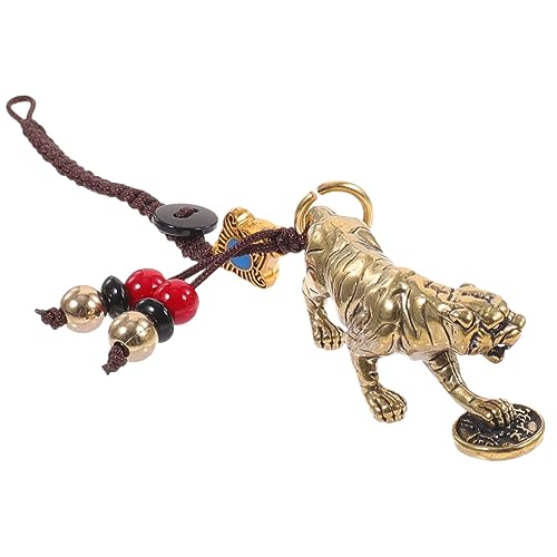 VALICLUD Tiger-Anhänger anhänger Handmade genschenkideen Kaninchenstatue Münzanhänger Autoanhänger schlüsselanhänger schlüsselring Taschendekore zum Aufhängen Tiger Schlüsselhalter Messing von VALICLUD