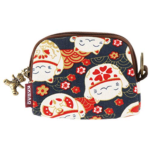 VALICLUD Vintage Geldbörse Japanischen Stil Glück Hund Glück Katze Brieftasche Ändern Geldbörse Kleine Münze Tasche von VALICLUD