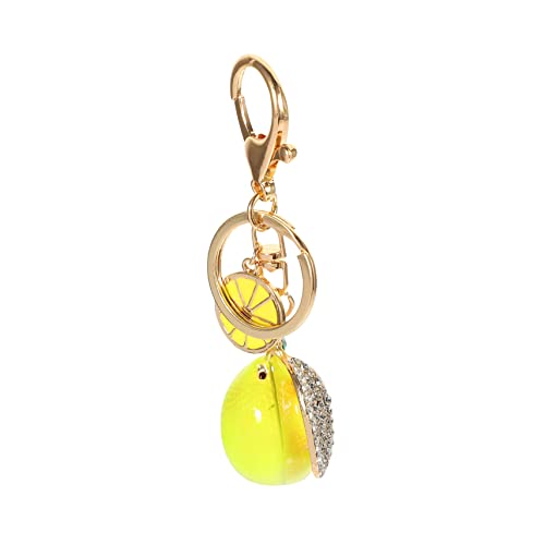 VALICLUD Zitrone Schlüsselanhänger Urlaub Strass Schlüsselanhänger Ananas Schlüsselanhänger Dekorativer Schlüsselanhänger Zitronen-Diamant-schlüsselanhänger Zinklegierung Yellow von VALICLUD