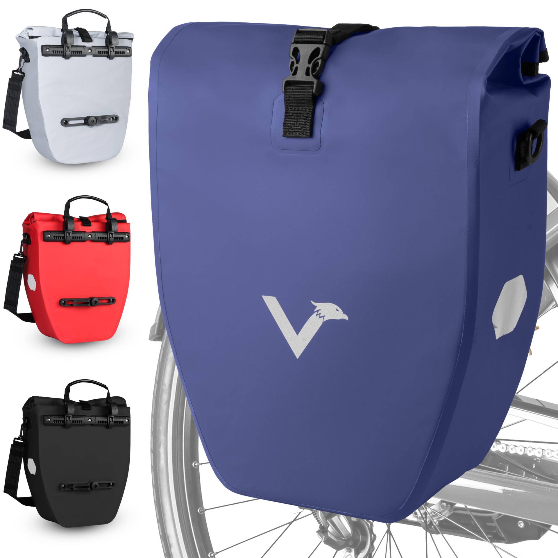 ValkBasic - Wasserdichte Fahrradtasche & Gepäckträgertasche: Groß und praktisch von VALKENTAL