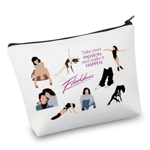 VAMSII 80er Jahre Film Flashdance Geschenke Filmfans Make-up-Tasche Tanzliebhaber Geschenk 80er Jahre Musikgeschenk für Sie, USFlashdanceBag, Modern von VAMSII