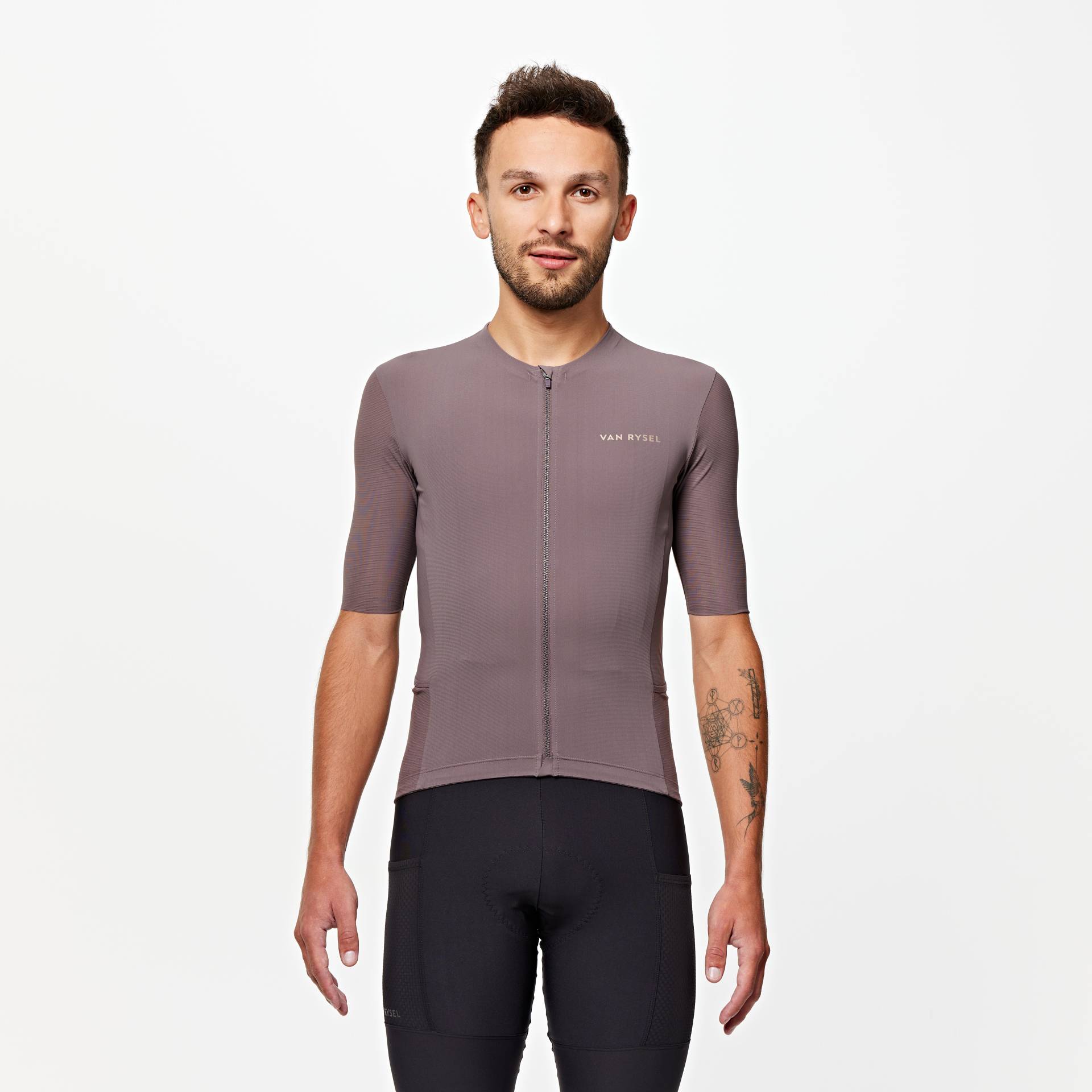 Herren Sommer kurzarm Rennrad Fahrradtrikot - Endurance Ultra 2 grau von VAN RYSEL