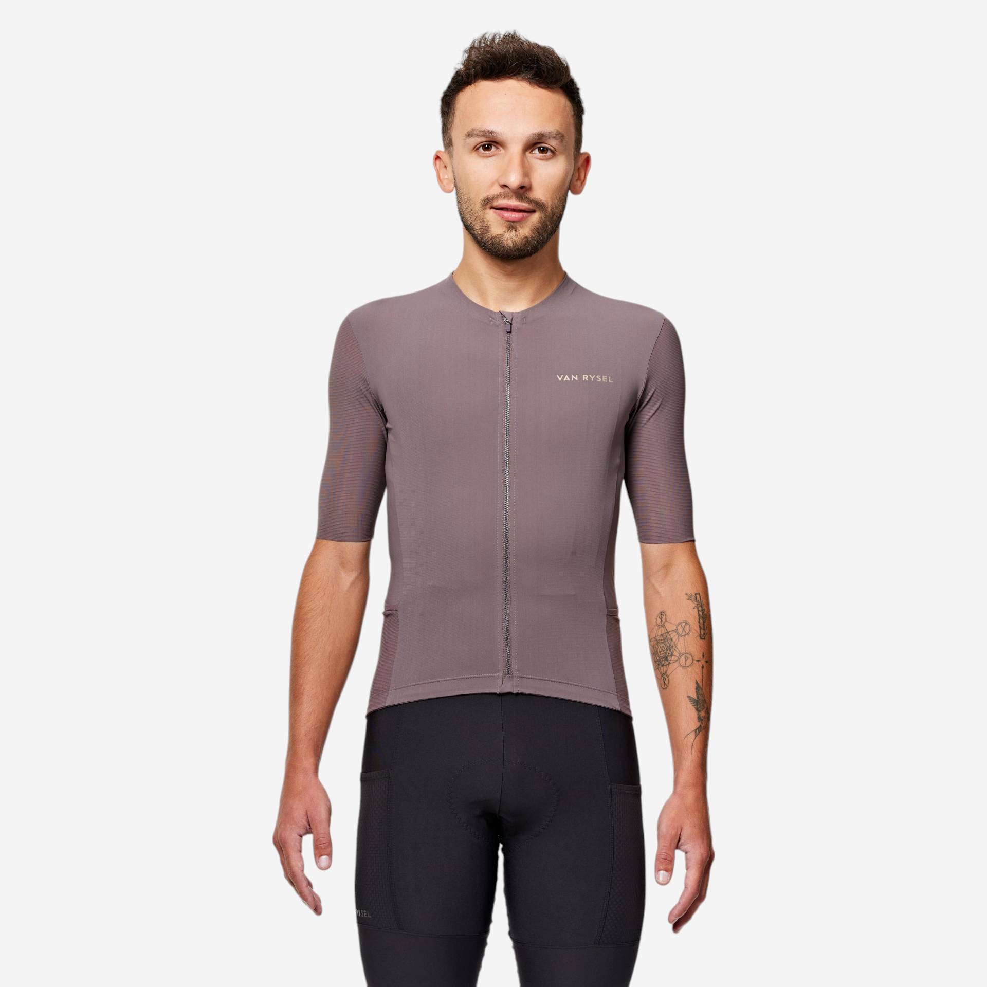 Herren Sommer kurzarm Rennrad Fahrradtrikot - Endurance Ultra 2 grau von VAN RYSEL