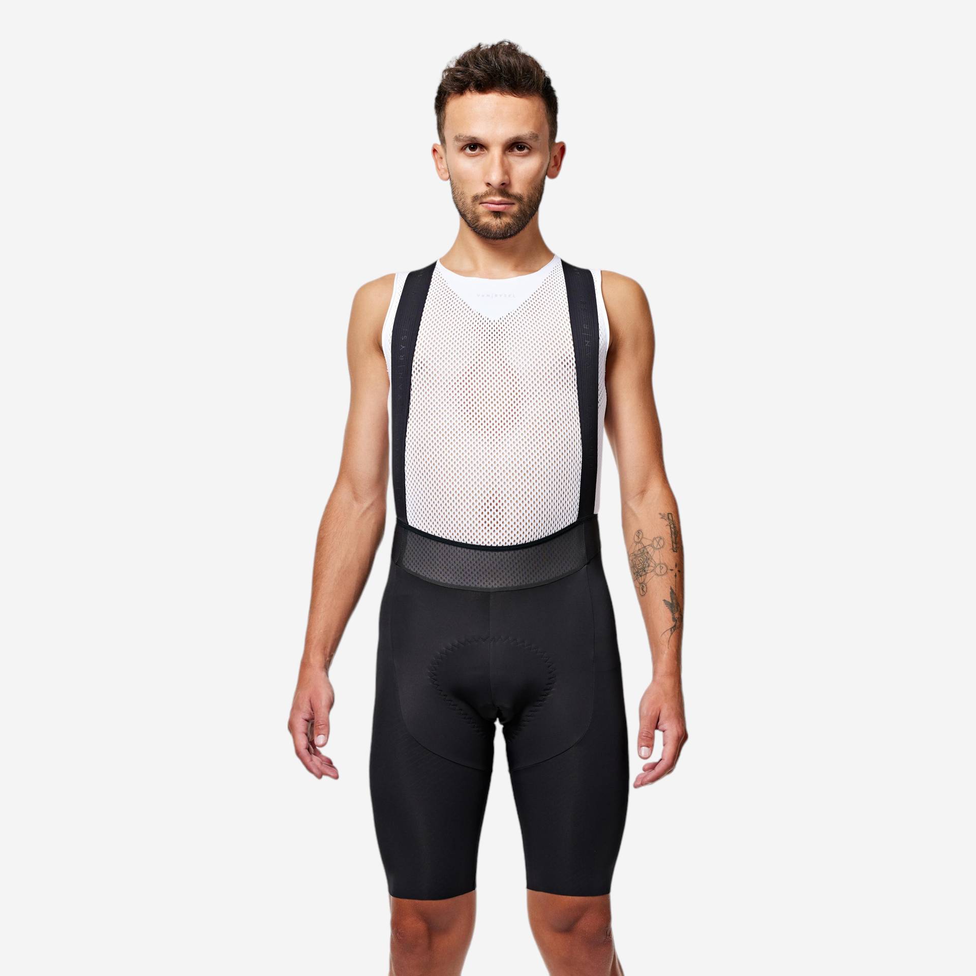 Herren Rennrad Radhose Sommer kurz mit Trägern - Racer 3 schwarz von VAN RYSEL