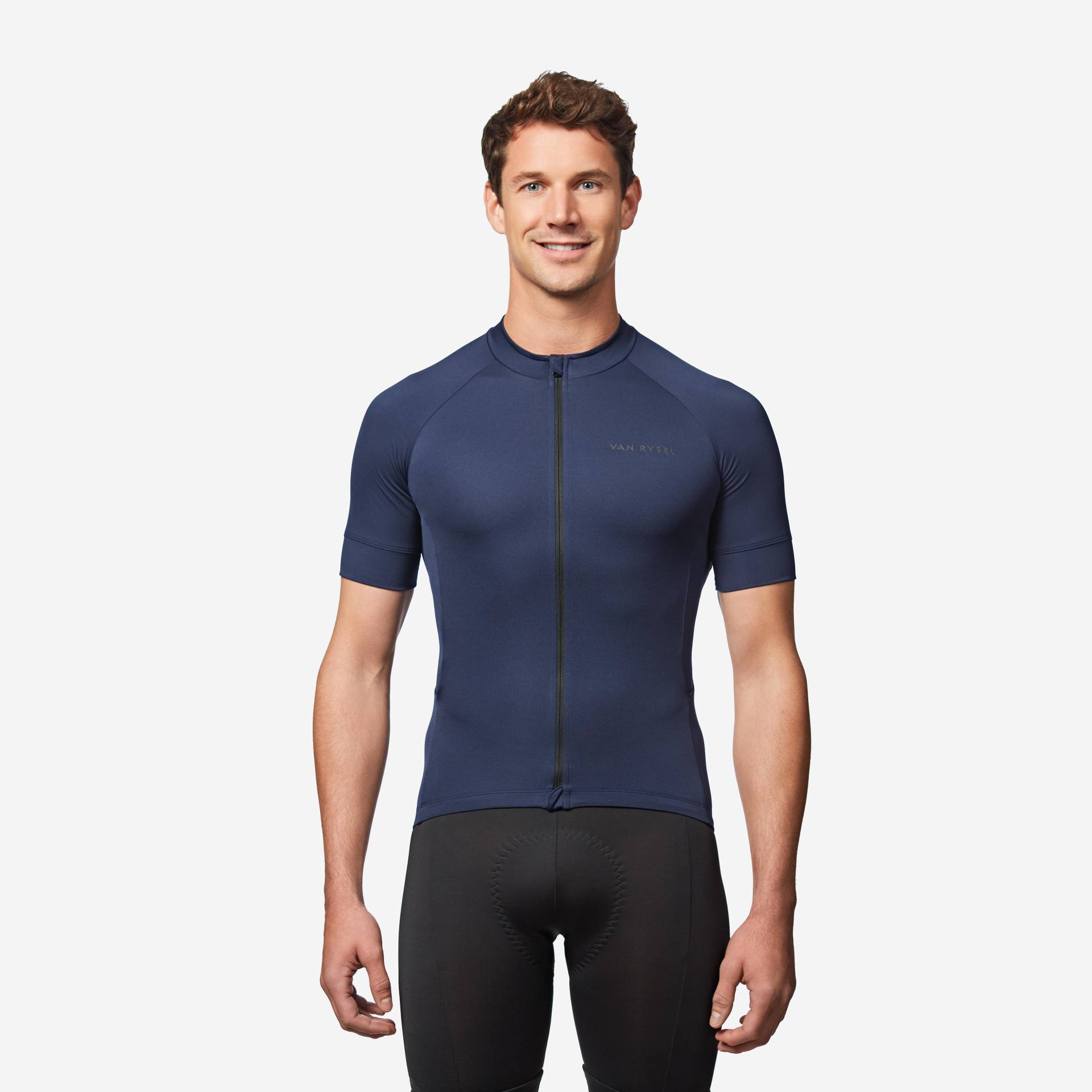 Radtrikot kurzarm Regular Sommer Rennrad Discover Herren blau von VAN RYSEL